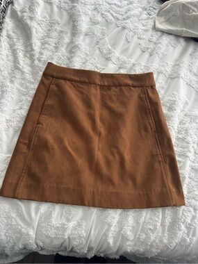 J. Crew Cognac Brown Mini A-Line Skirt